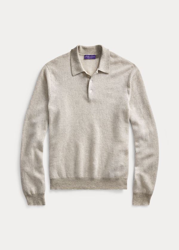 Ralph Lauren Cashmere Polo-Collar Striktrøje Herre Danmark (EVIDU8574)